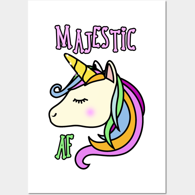 Majestic AF Unicorn Cute Tee Wall Art by charlescheshire